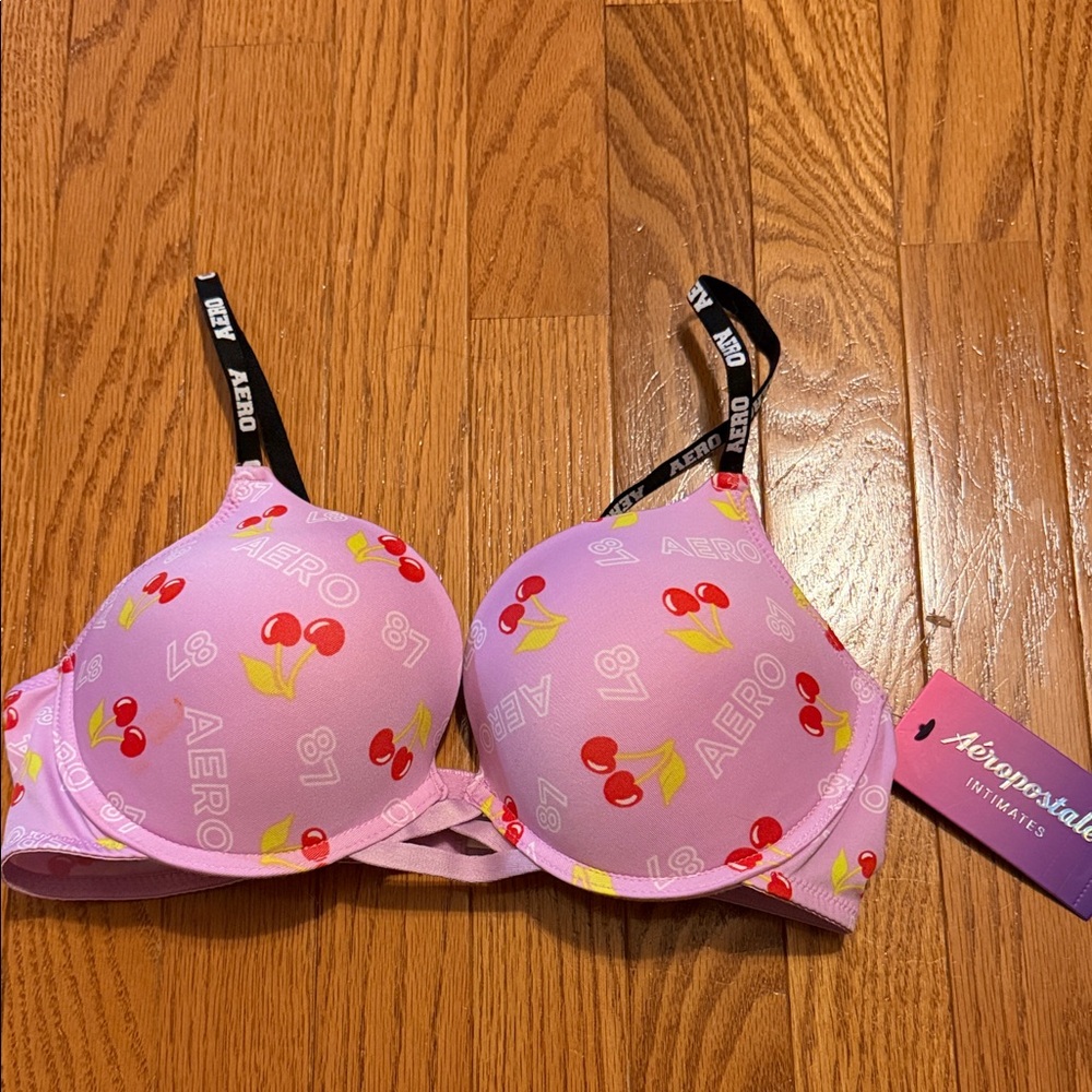 Aeropostale Cherry Print Pink Bra